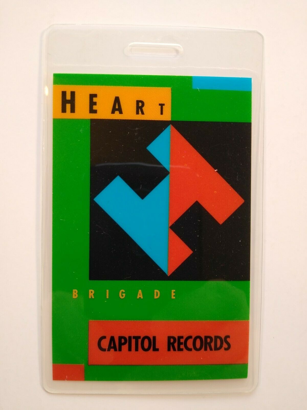 Heart Brigade Backstage Pass Original 1990 Rock Pop Music Concert Tour Laminated