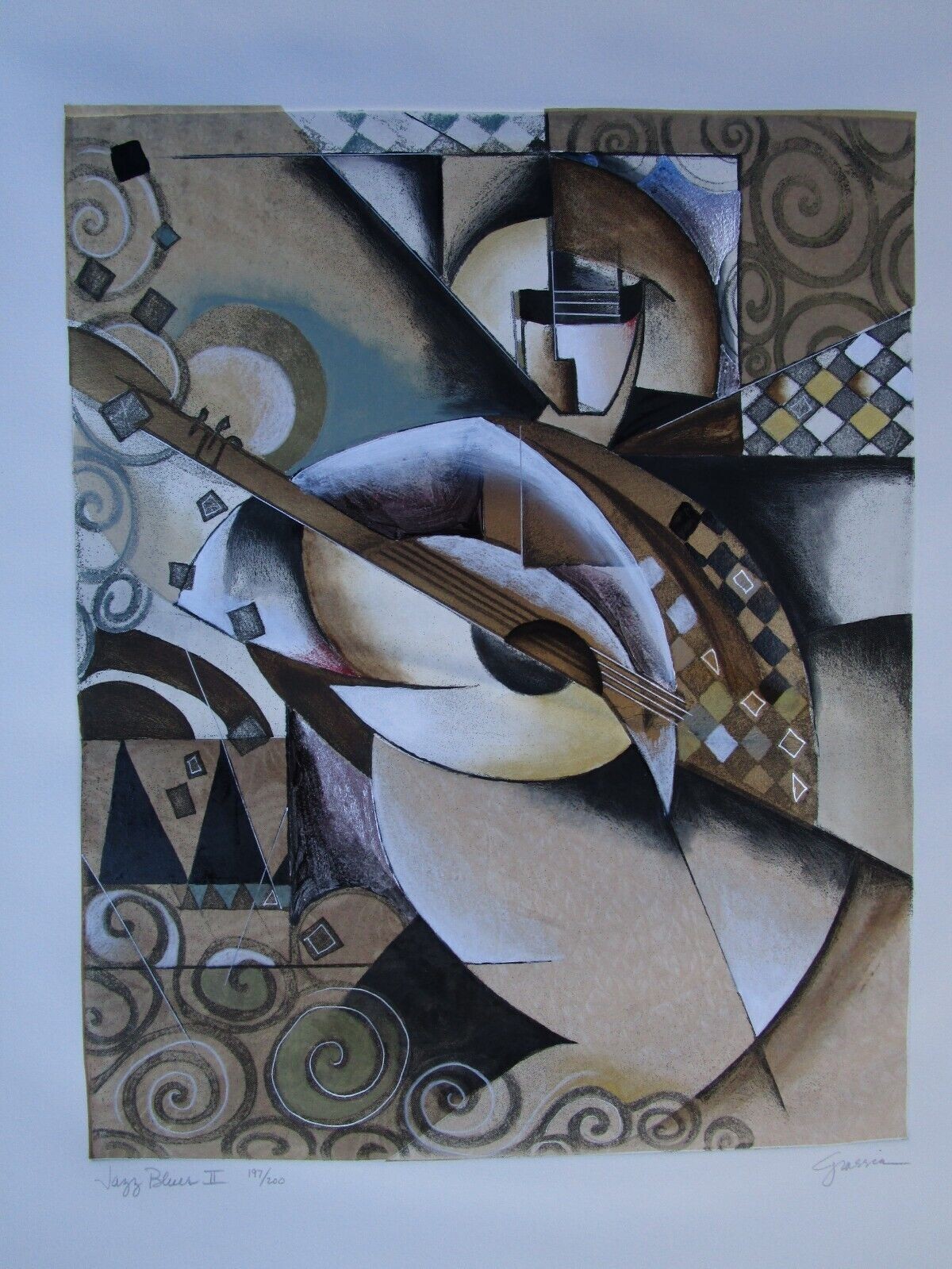 GRASSIA SIGNED & NUMBERED PRINT “JAZZ BLUES II” 197/ 200 ABSTRACT ART