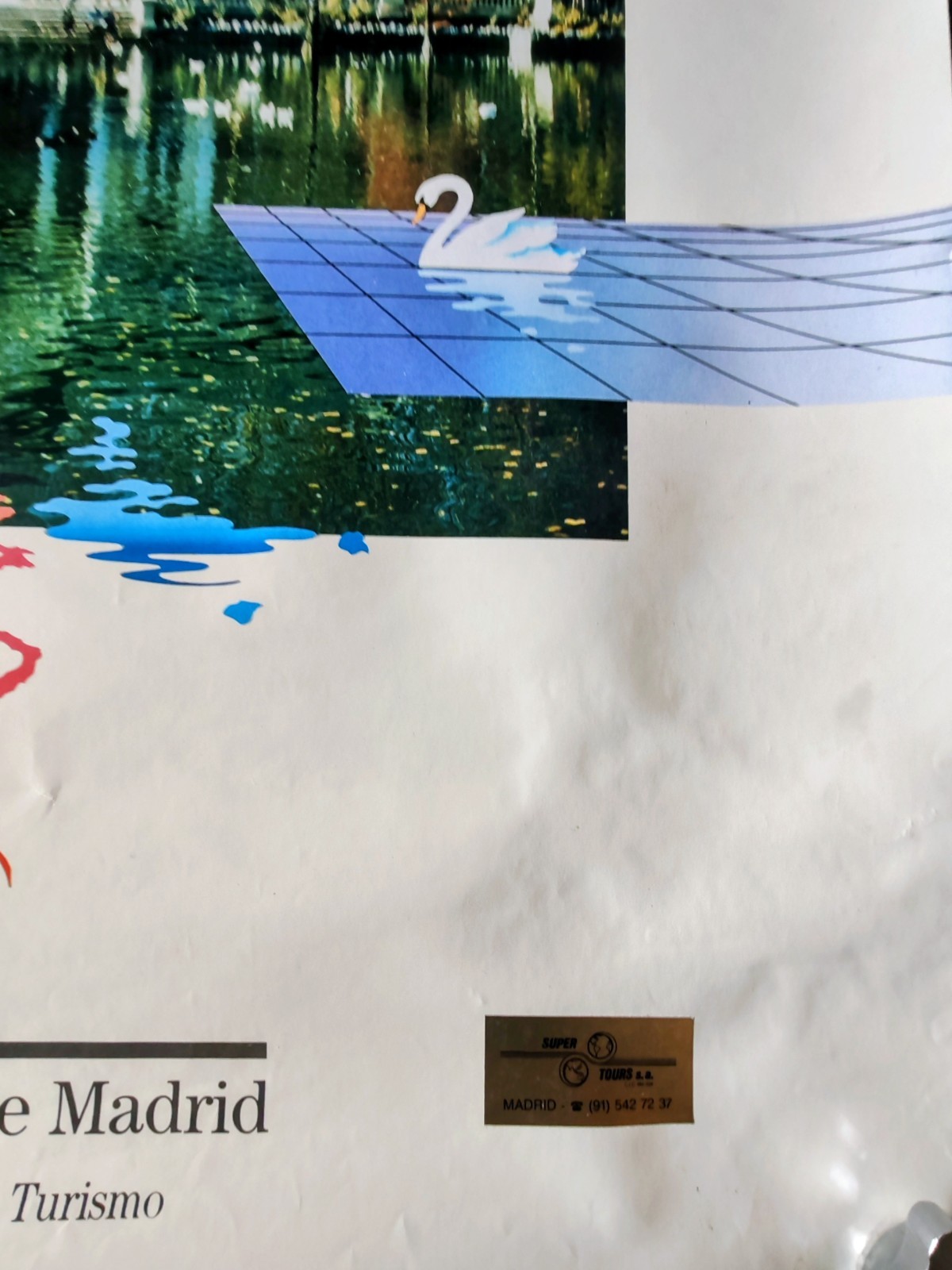 Original 1988 Madrid Spain Tourism Poster Palacio de Cristal Retiro Park 97x61cm