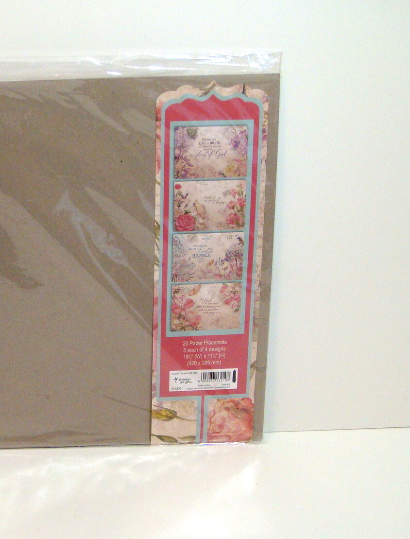 Christian Art Gifts Paper Placemat Set Set of 20 Four Assorted Designs