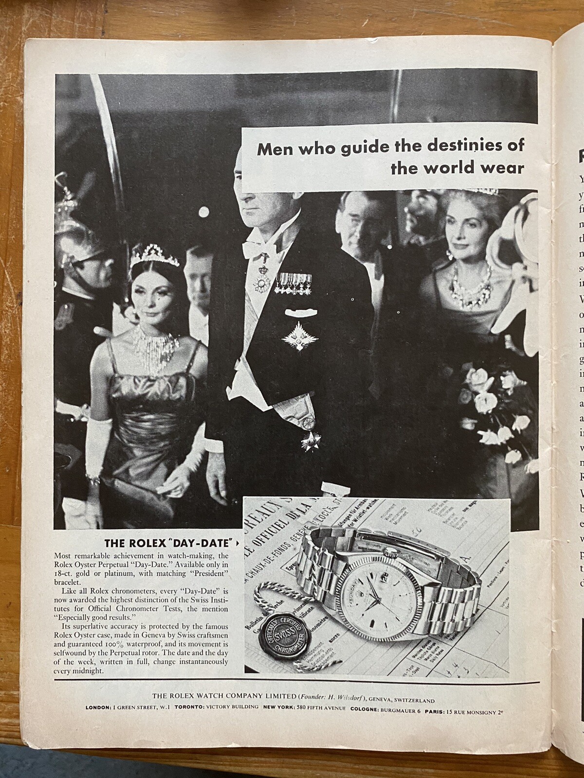 1964 Rolex Watch Day Date Perpetual Destinies Original Print Ad Vintage 2 Pg