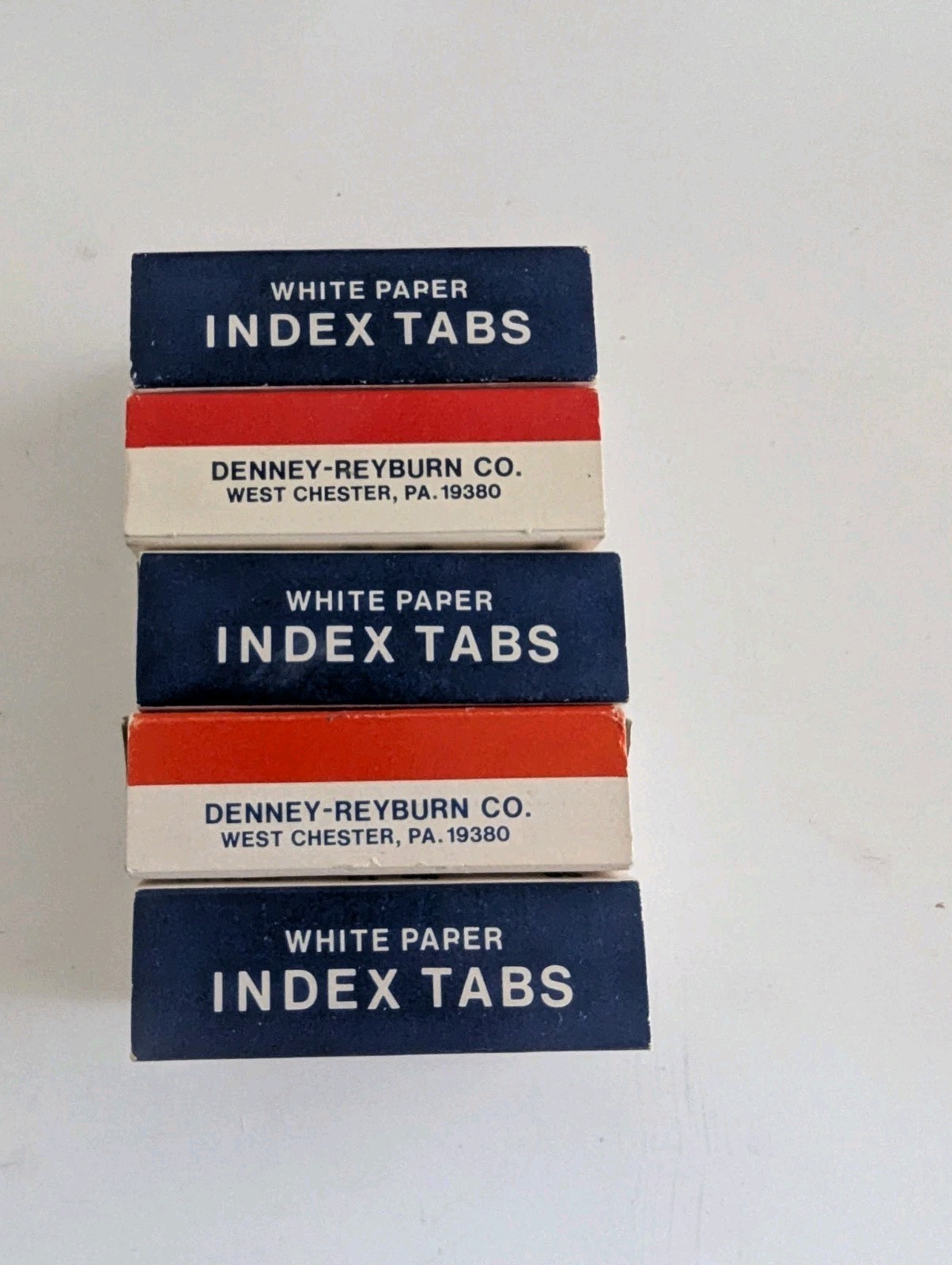 Vintage Denney-Reyburn Gummed White paper Index Tabs Office Labels 59110 USA NOS