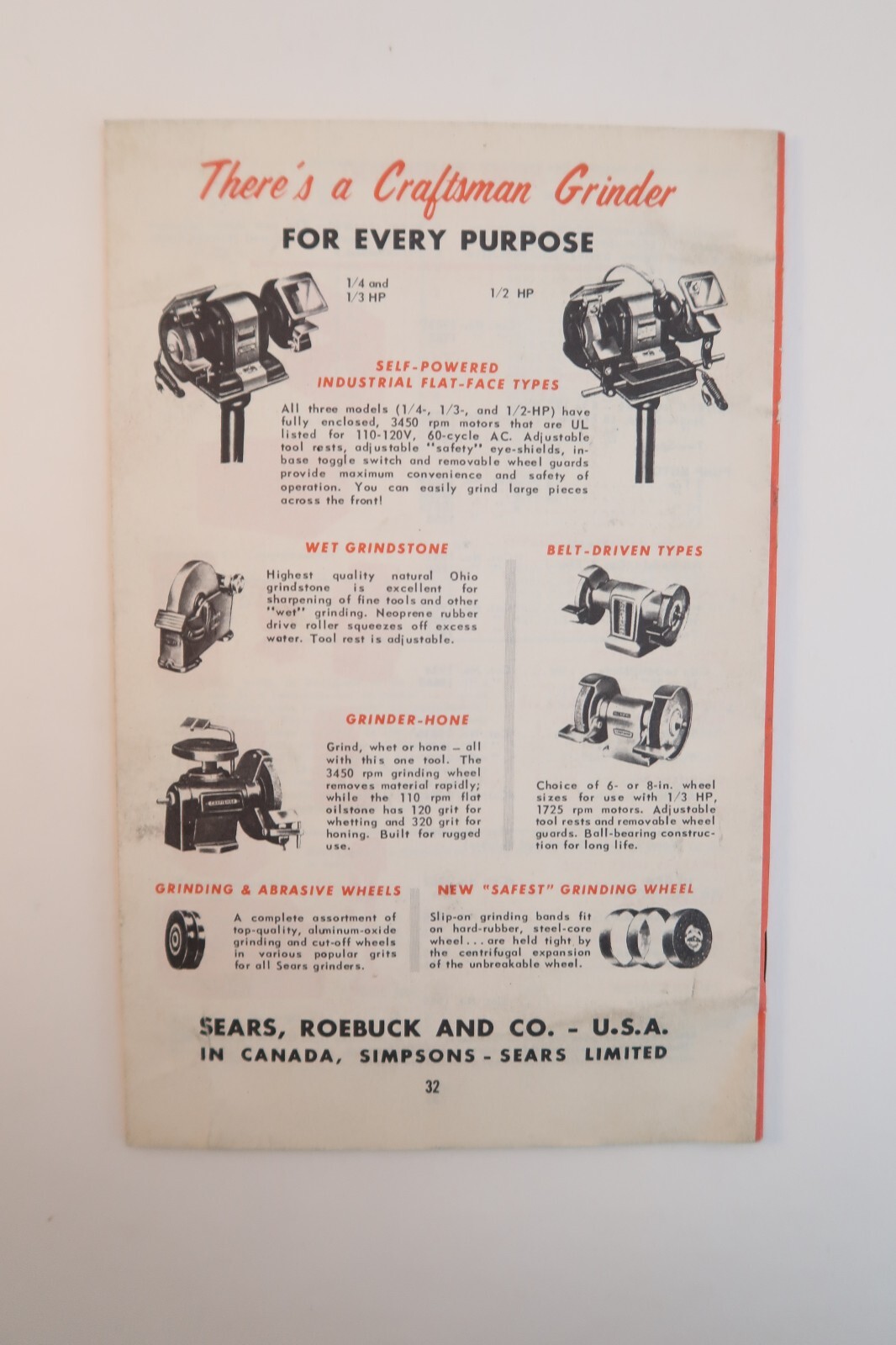 You Get The Most with A Craftsman Motor Handbook Guide Booklet 1963