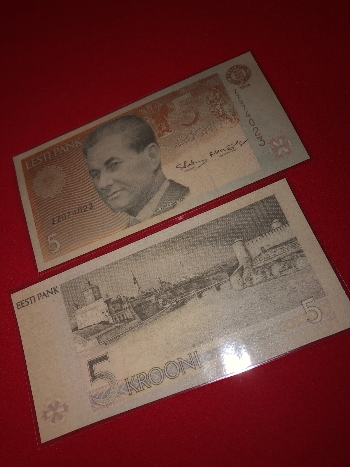 ESTONIA / LAMMINATED HISTORICAL REPLICA SOUVENIR NOTE PRINT