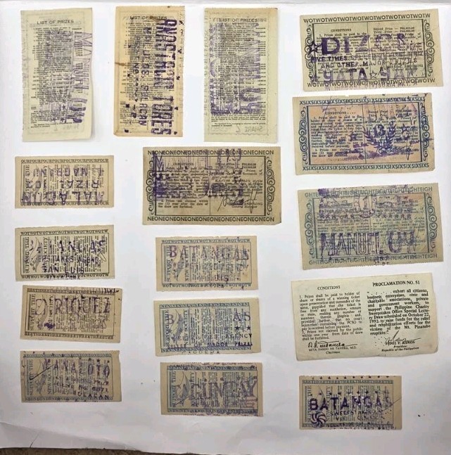 1950s-1990s Philippines Paper Collectible Vintage Sweepstakes.Lot Of 16.Used.