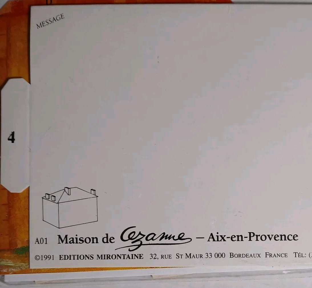 Carte Maquette Fold Out Model Card Maison de Cézanne Le Jas de Bouffan A01 1991