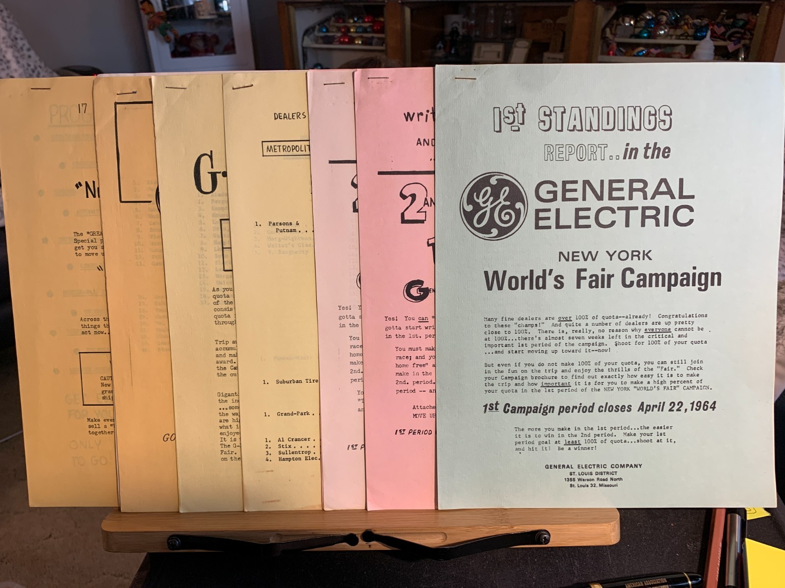 Vintage General Electric GE World’s Fair Campaign documents and others used wear