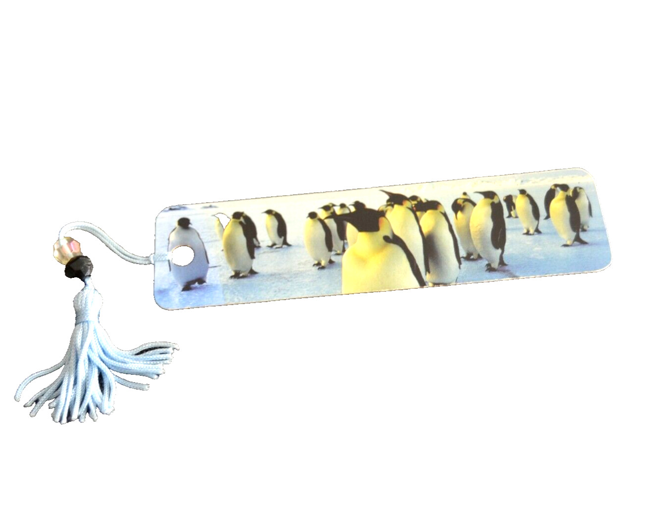 PENGUINS Paper Bookmark Vintage Antioch BEADED TASSEL Pic by GALEN ROWELL