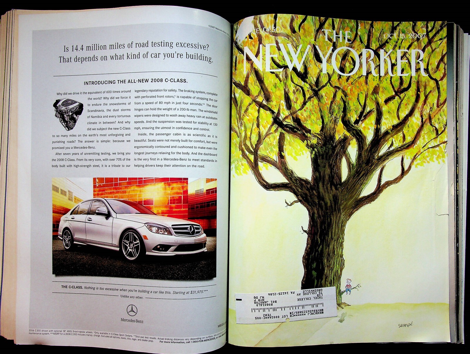 New Yorker Magazine Bound September To October 2007 Great Ads 8 Issues McCall