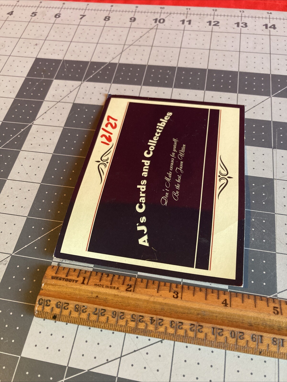 AJ’s Cards and Collectibles 12/27 Business Card Rare w/ Unknown Autographed