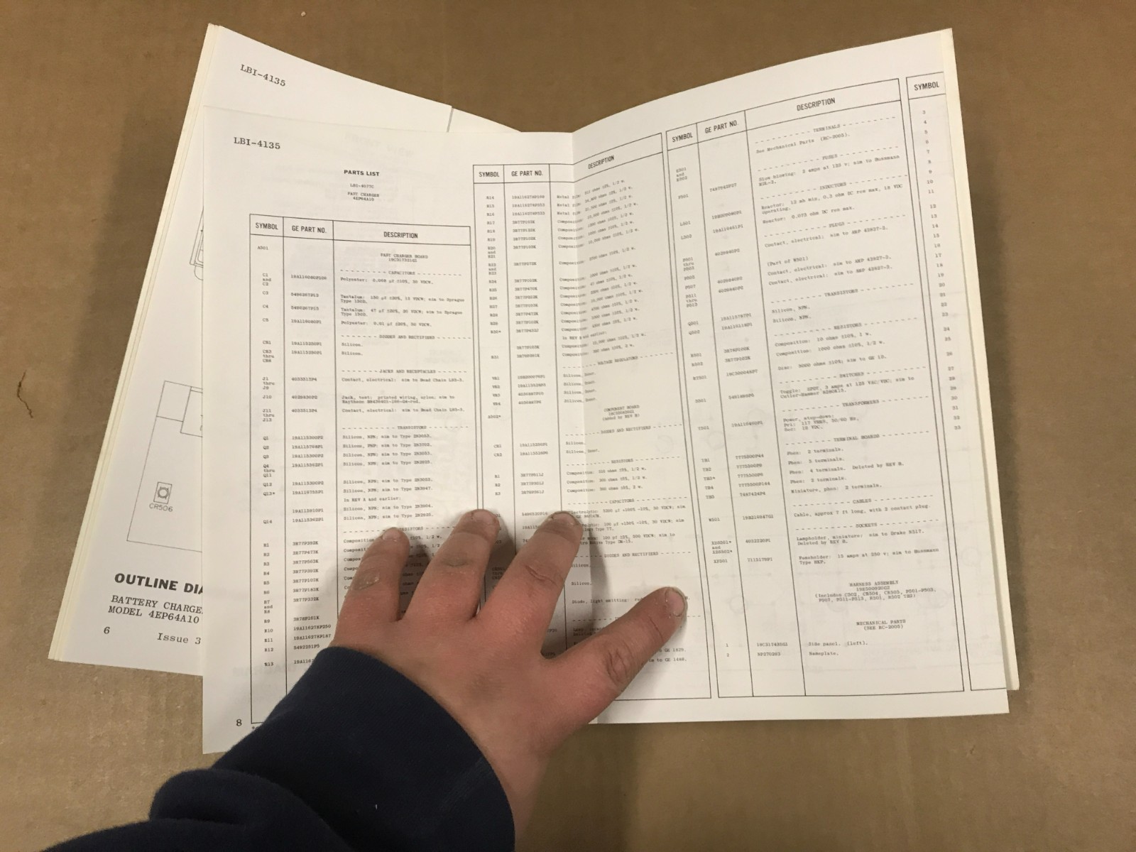 Vintage GE Model 4EP64A10 Battery Chargers Maintenance Manual