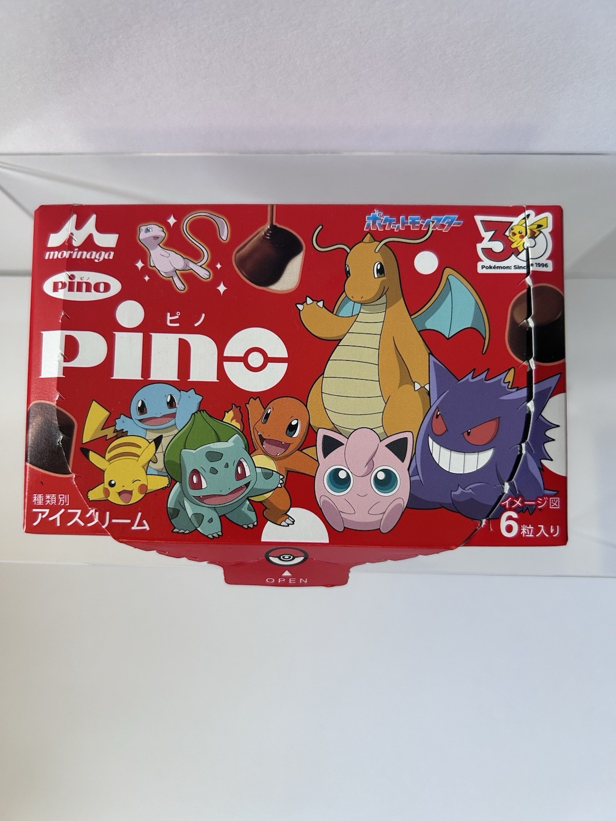 POKEMON Pino Ice cream empty Box 30th Anniversary Japan Limited Pikachu Mew
