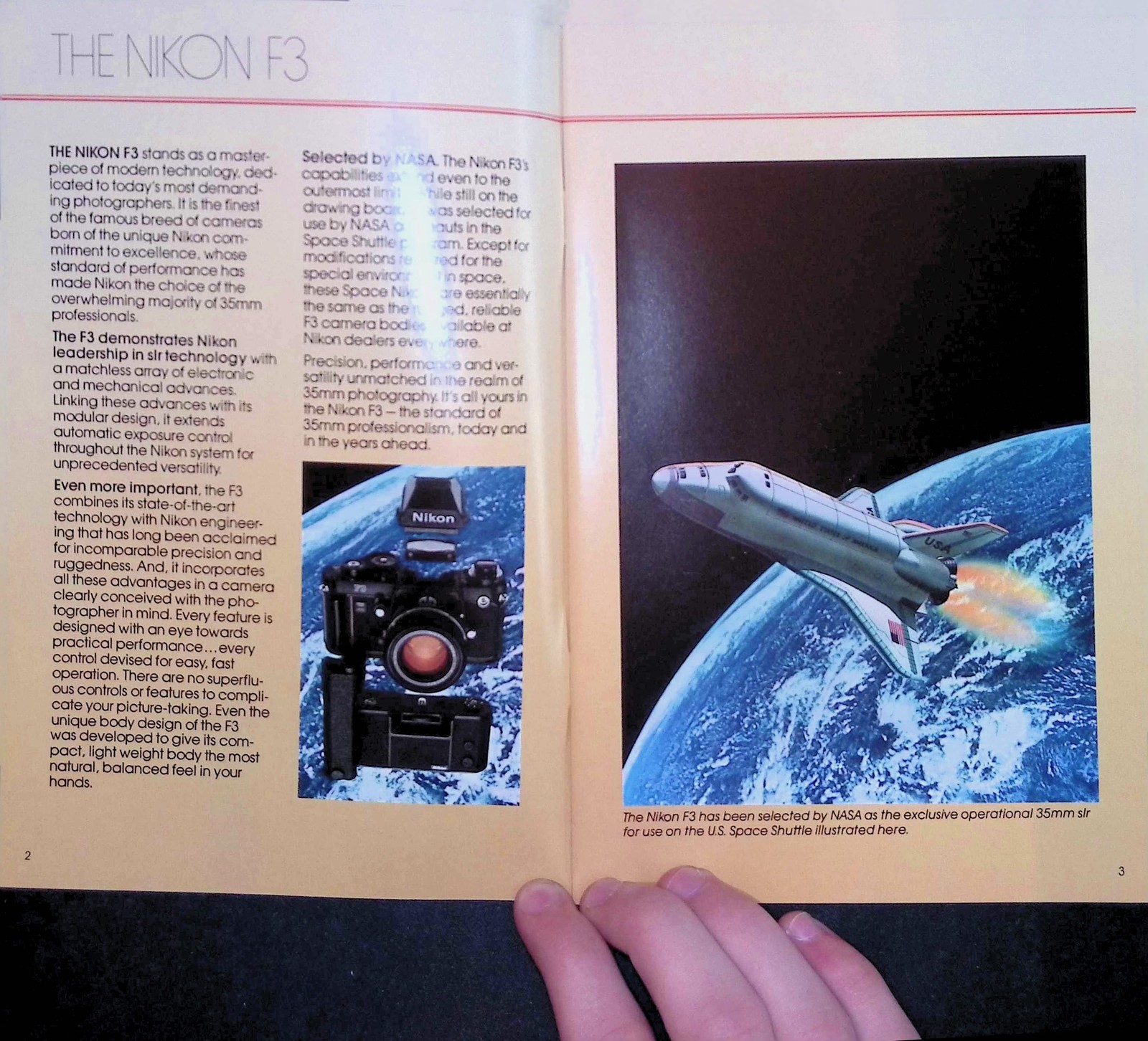 Nikon F3 Brochure Manual Set 1980s NASA Space Shuttle Titanium LCD 35mm