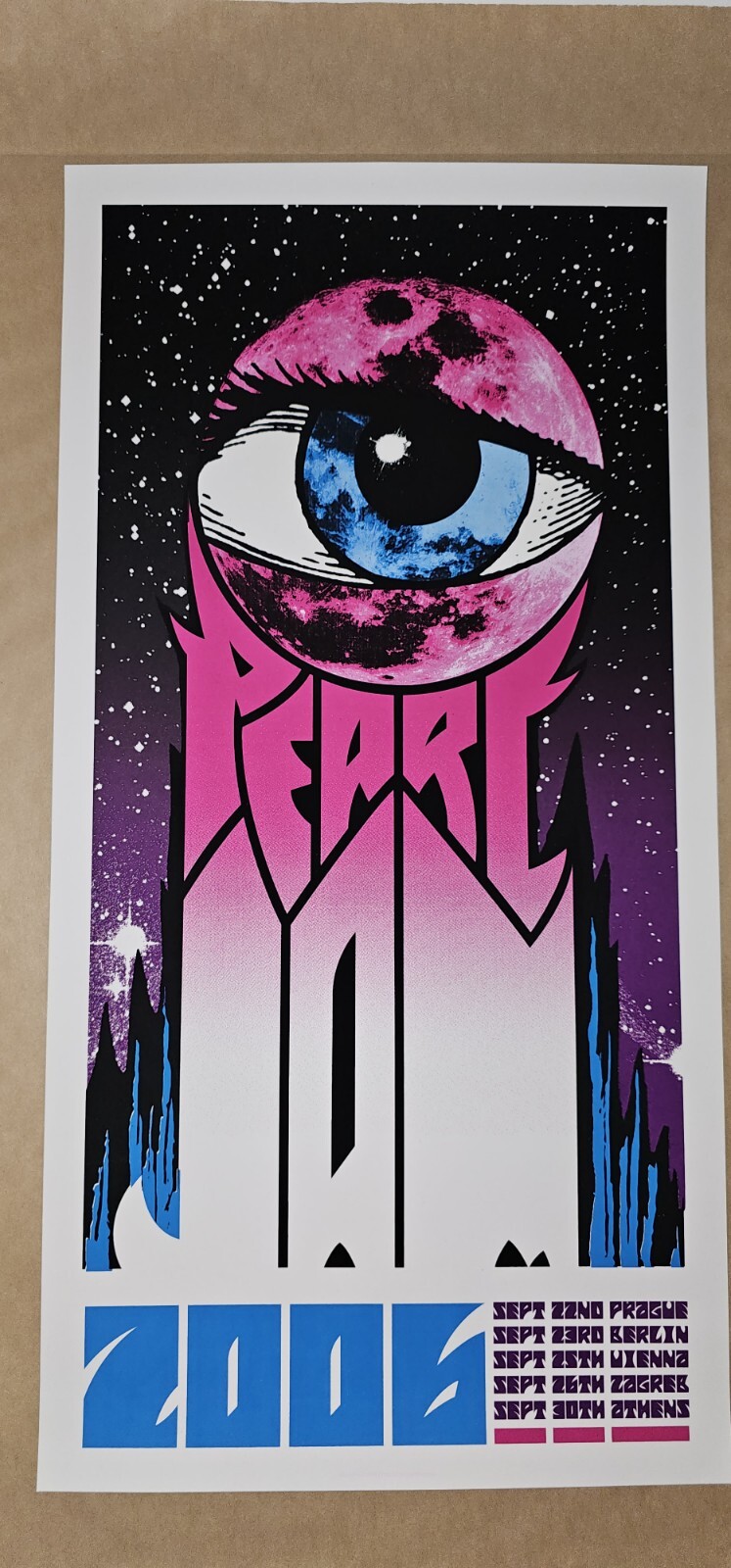 Pearl Jam Official 2006 Europe Tour Brad Klausen Poster Screen Print Vedder