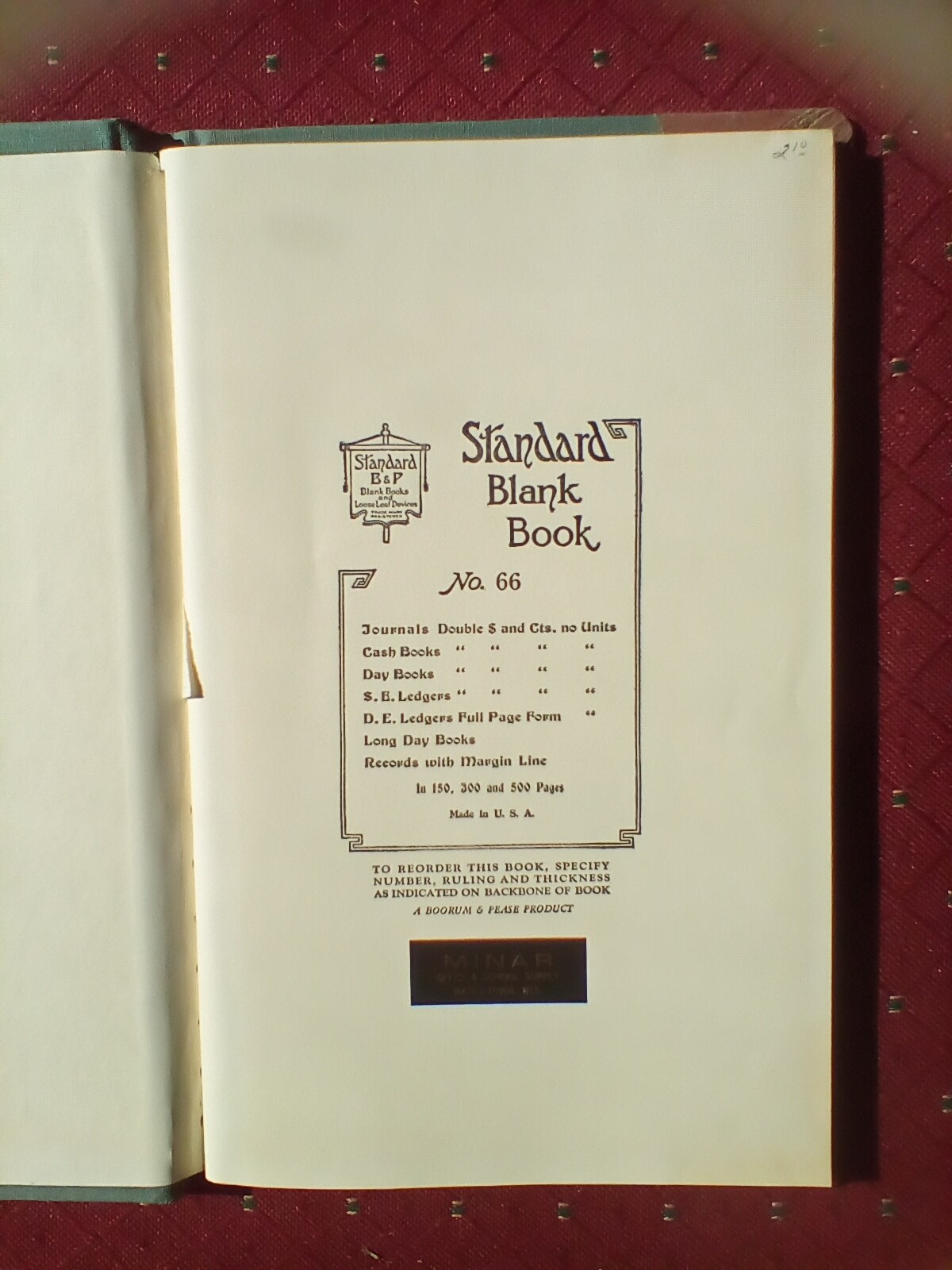 Record Book With 150 lined pages