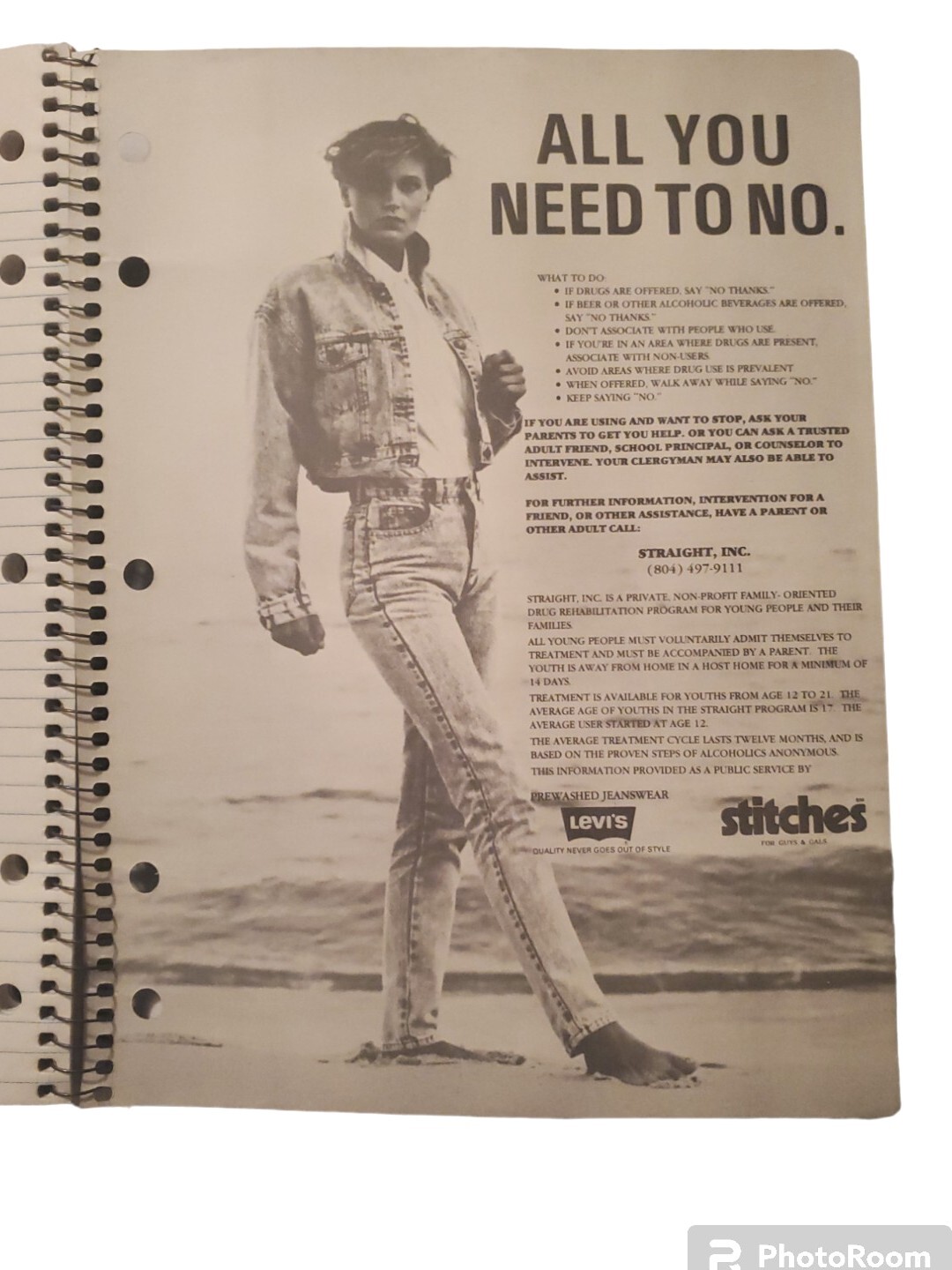 Levi’s Composition Notebook Stitches Say No To Drugs Alcohol Straight Talk Lined