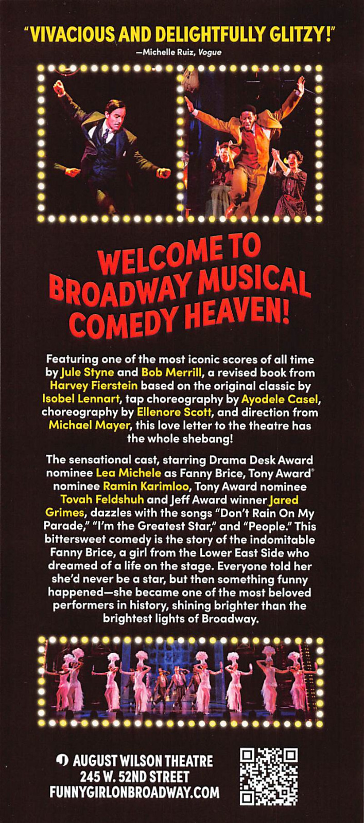 Funny Girl Lea Michele Ramin Karimloo 2023 Ad Flyer Broadway New York City NYC