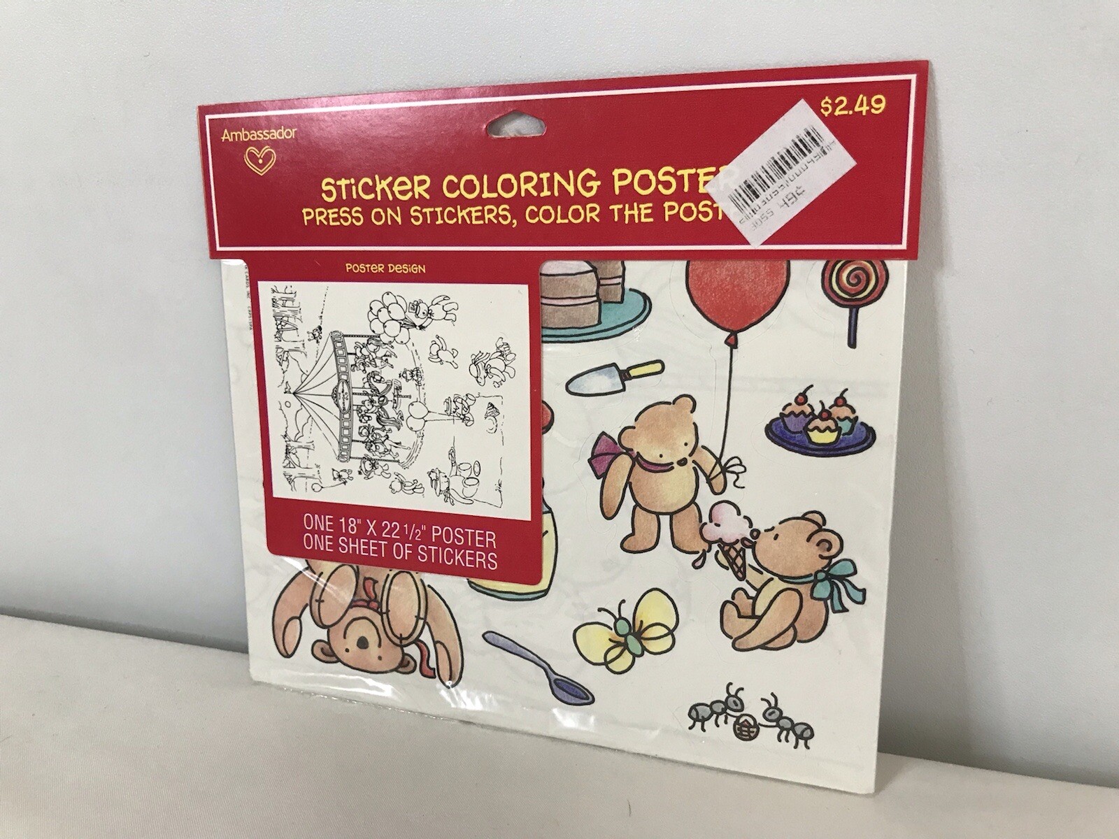 Vintage 1991 Hallmark Ambassador Stickers and Poster Sealed New
