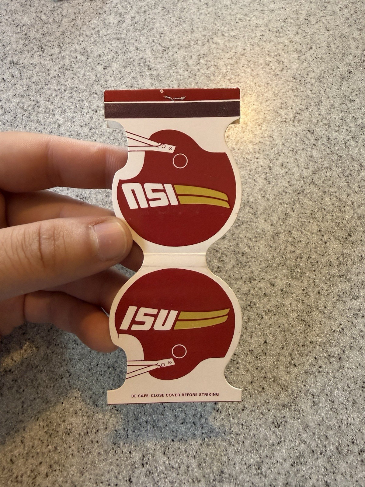 Iowa State Cyclones ISU football helmet schedule 1982 Vintage matchbook J