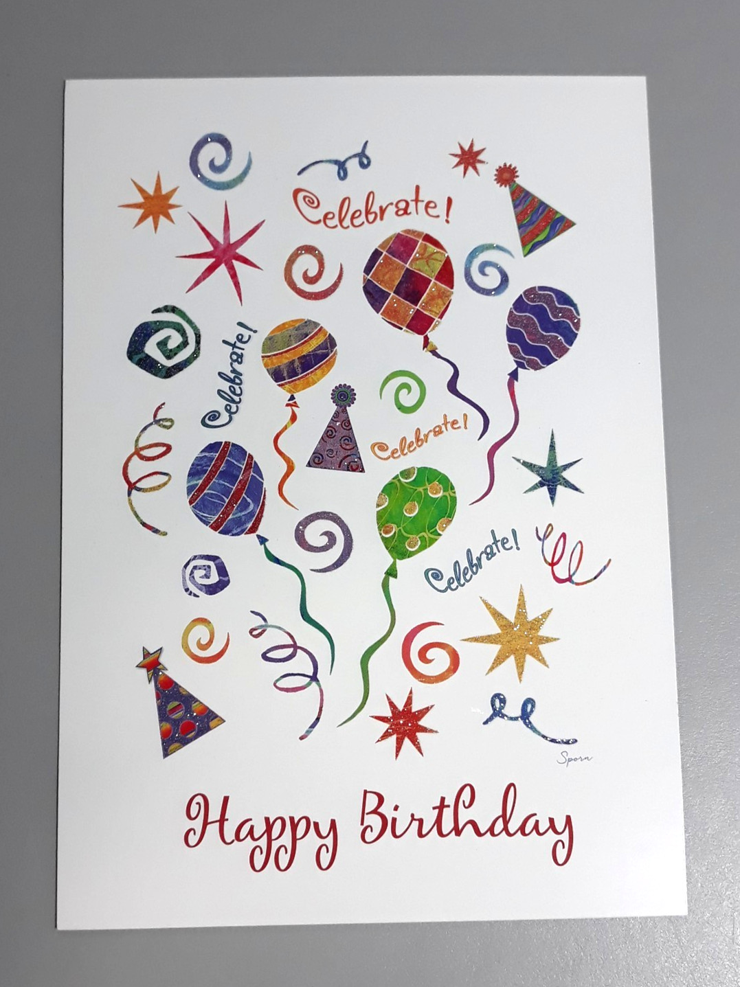 American Heart Association Birthday Card Jessica Sporn Sparkle Design Unused