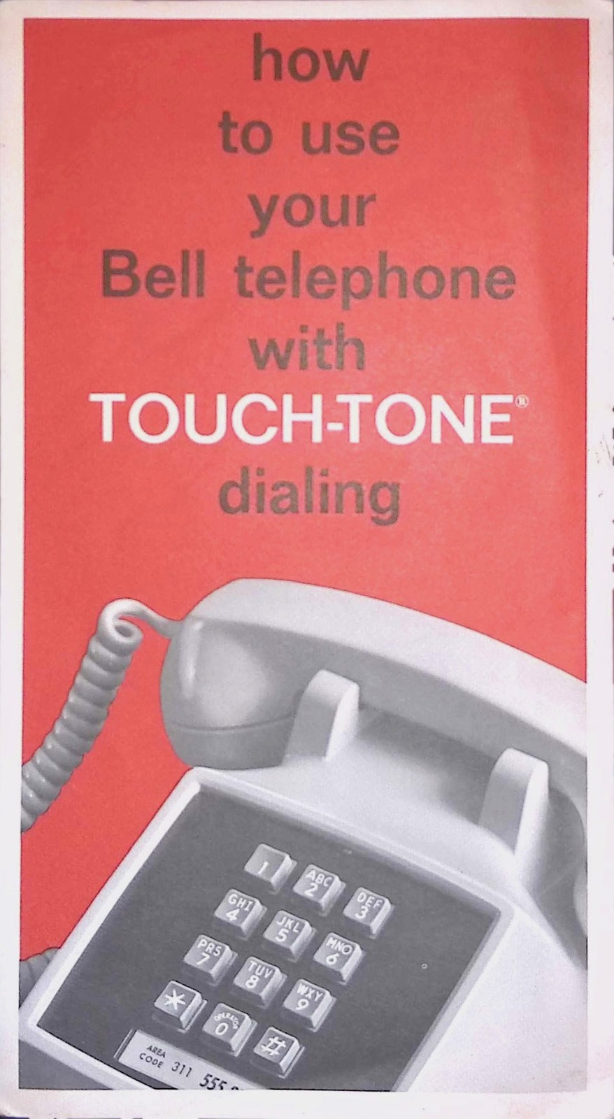 1968 Bell System TOUCH-TONE Dialing Manual Booklet SIB 2439 Phone