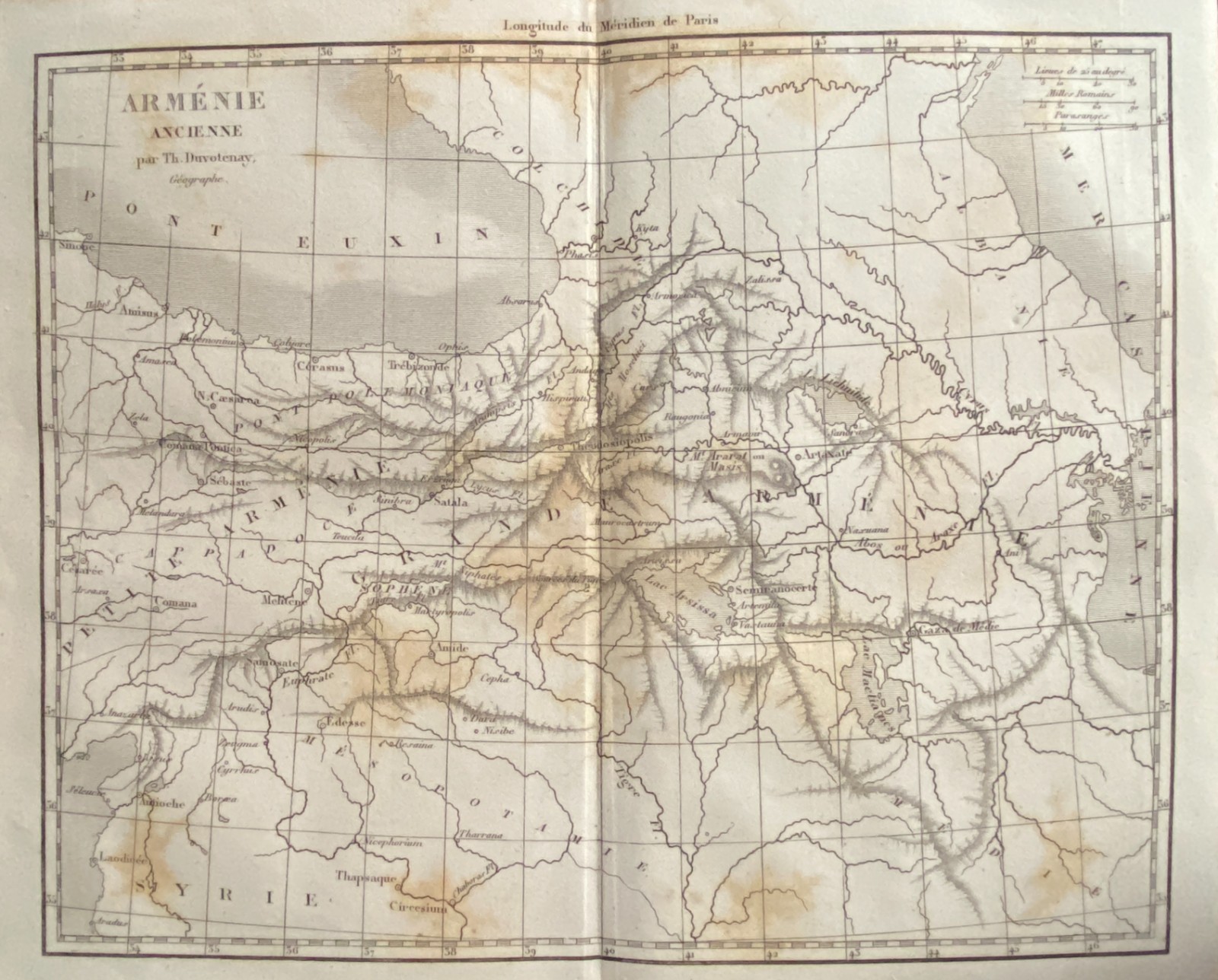Engraving Armenia 1840 “Map Of Ancient Armenia”