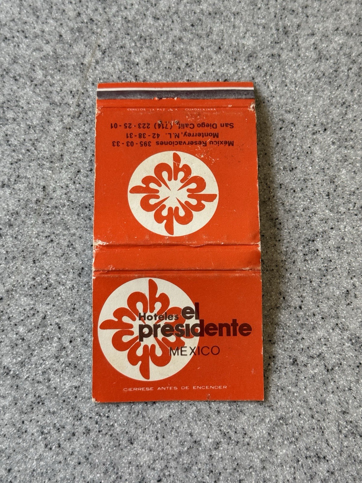 Hotel El Presidente Mexico San Diego California Vintage Matchbook Cover 590