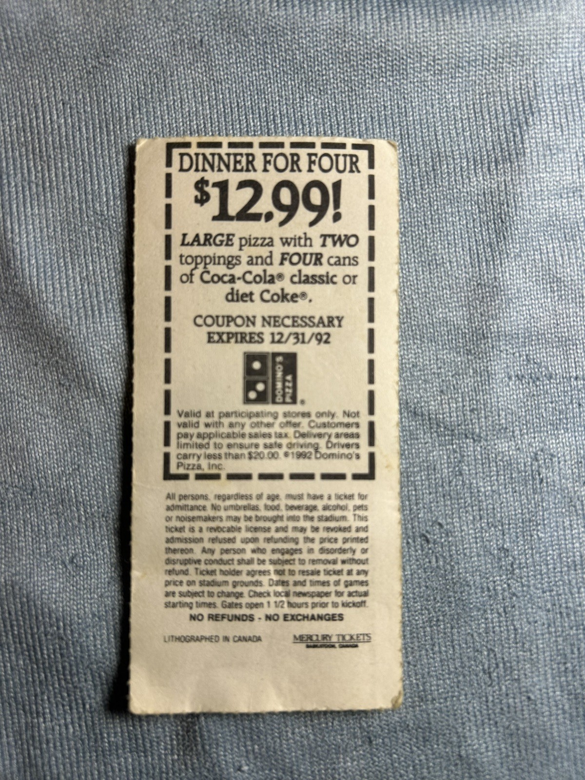 Miami Hurricanes Ticket Stub 1992 Orange Bowl Stadium Vs Florida A&M Game 1