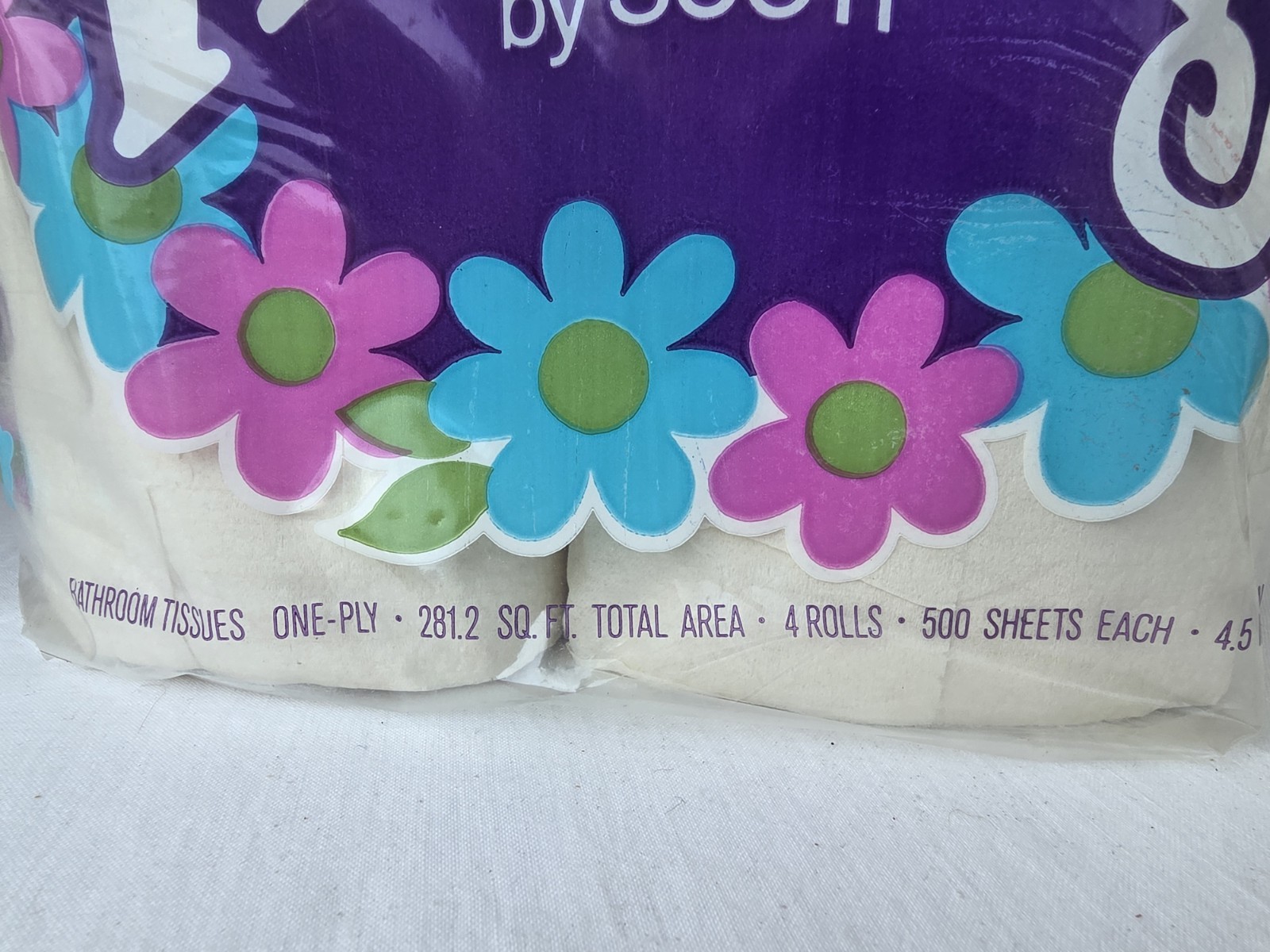 Vintage SCOTT WALDORF Flower Power Toilet Paper NOS In Sealed Package 4 Rolls