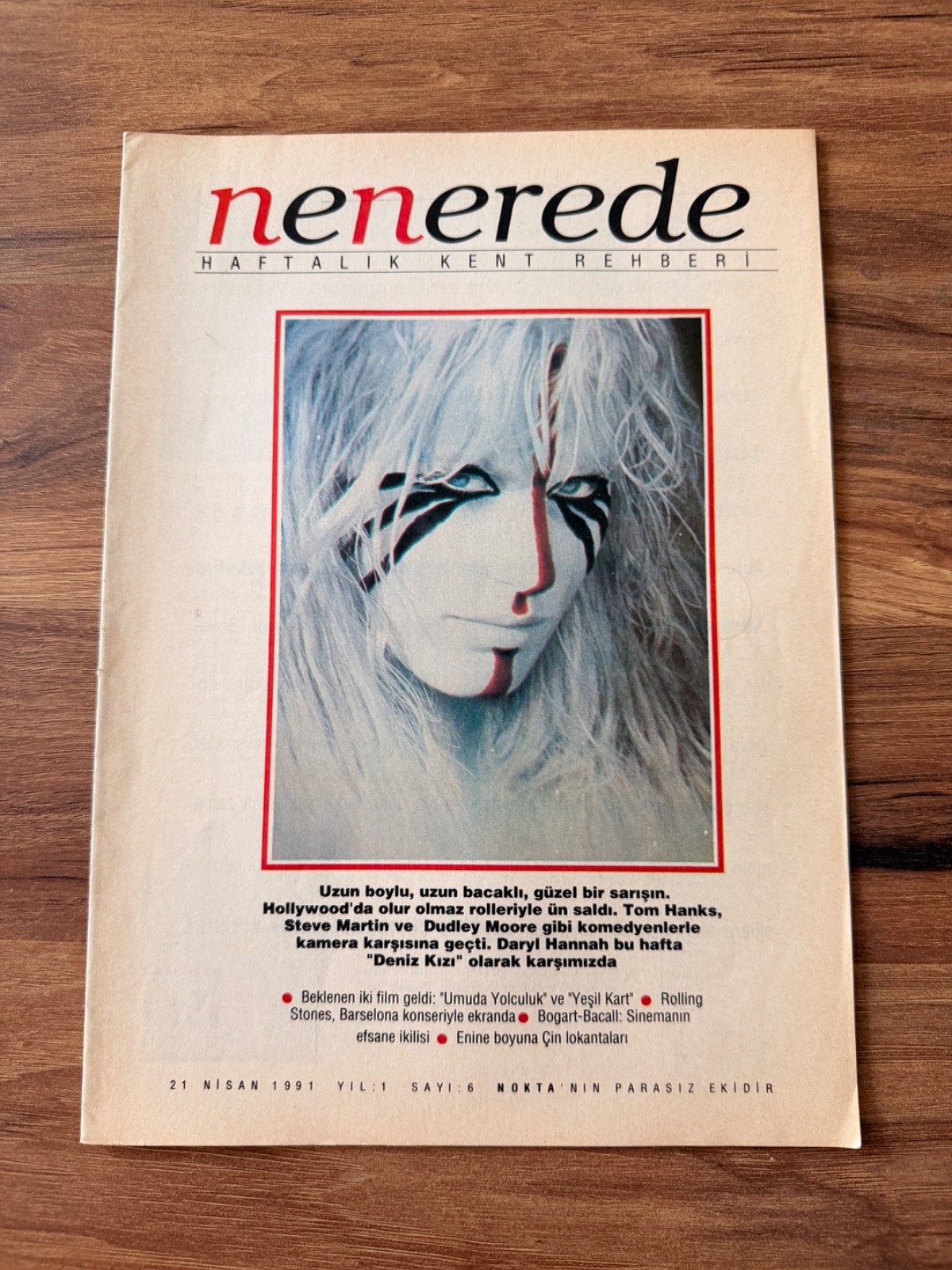Daryl Hannah Splash Mermaid Cover Rare Turkish Magazine 1991 Vintage