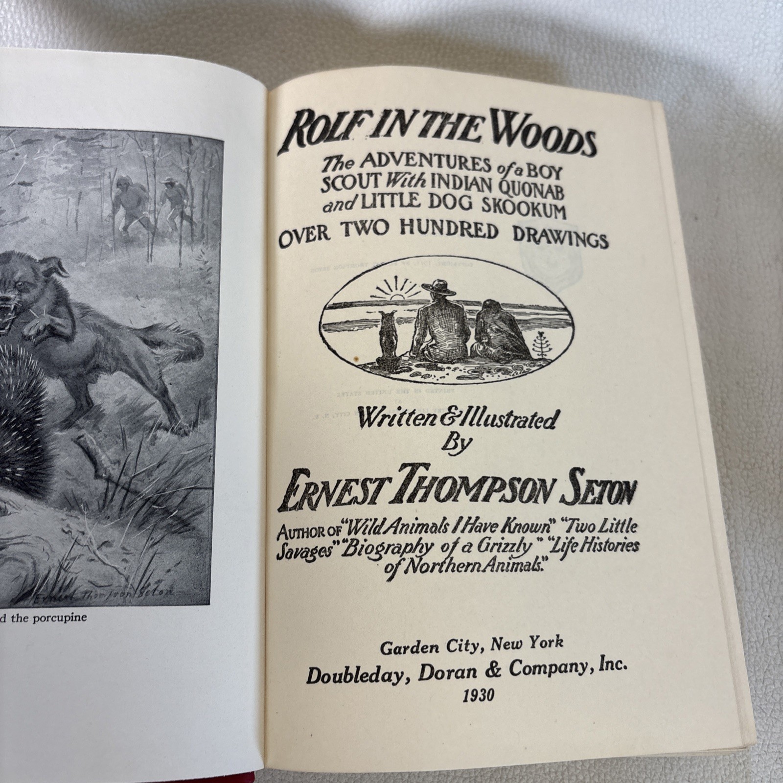 Vtg Vol. 1-3 Animals & Birds, Craft, Hiking -HC- DJ ERNEST THOMPSON SETON 1926
