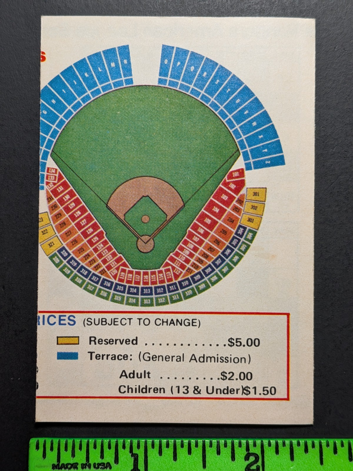 Texas Rangers 1977 Foldout Baseball Pocket Schedule