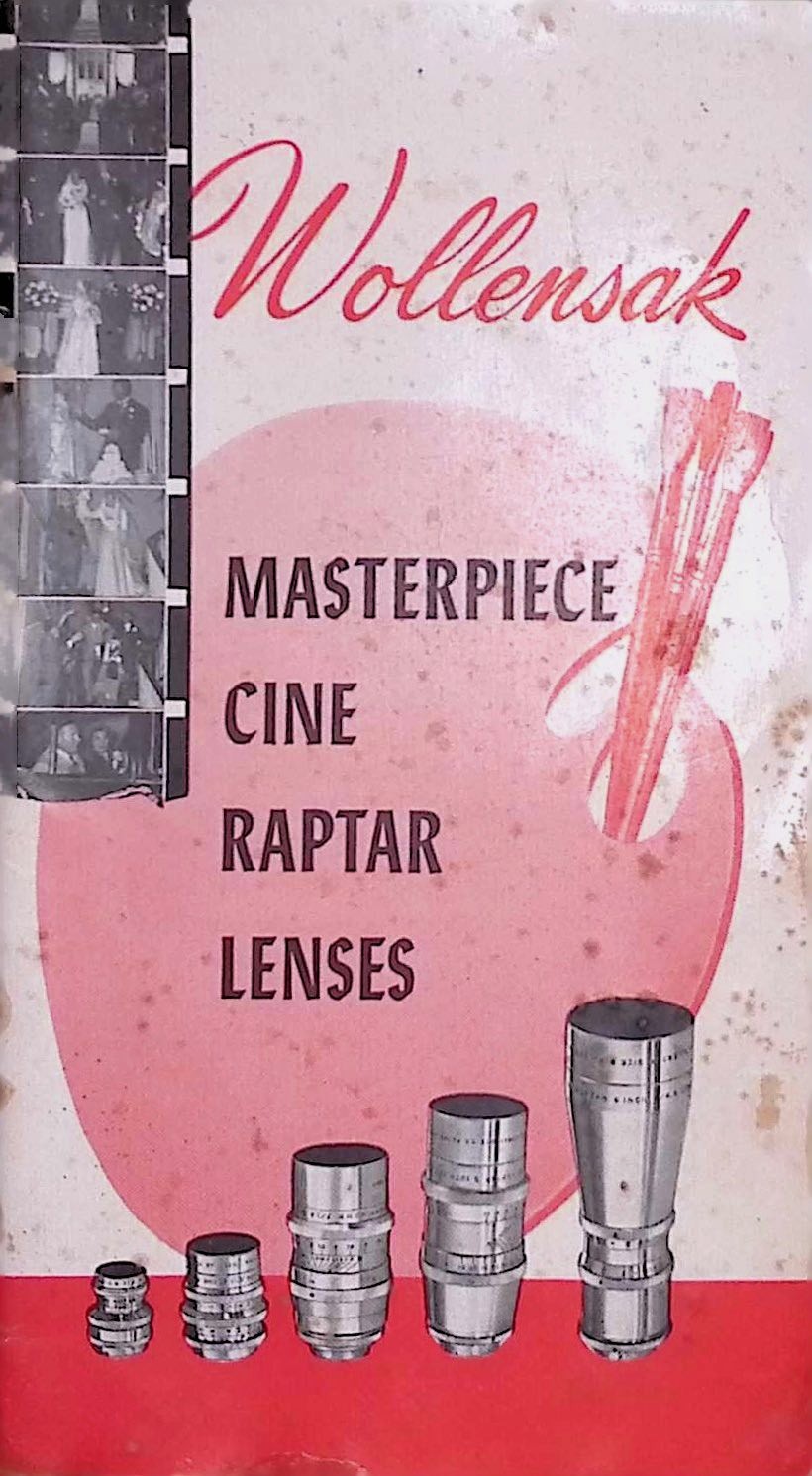 Wollensak Masterpiece Cine Raptar Lens Brochure 1953 List Prices Wocoting