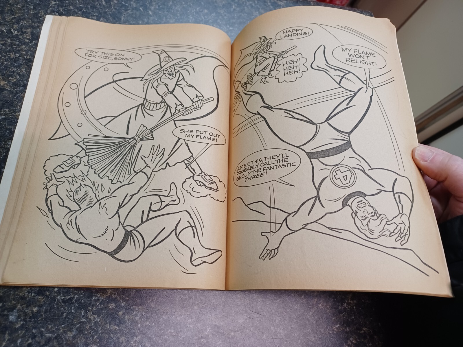 Fantastic Four meet The Witch Coloring Book Copyright 1977 Marvel Comics Group
