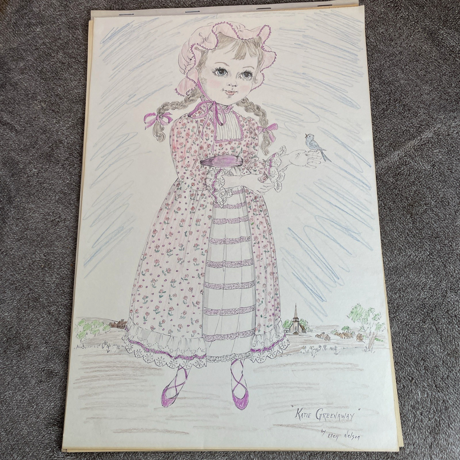 Vintage KIM’s The Heritage Doll Coloring Book 1970’s Oversized Red Farm Studios