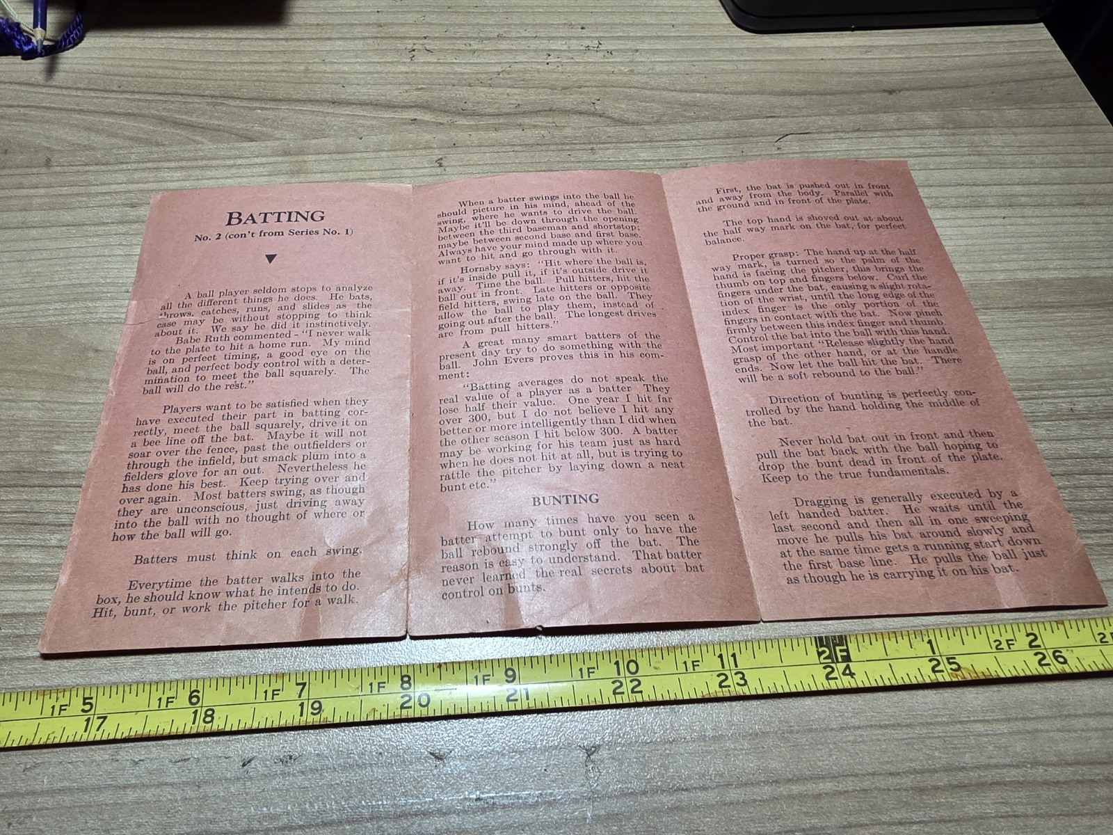 Vtg 1930s Leslie Mann Batting Amateur Baseball Association Rules Booklet Ruth