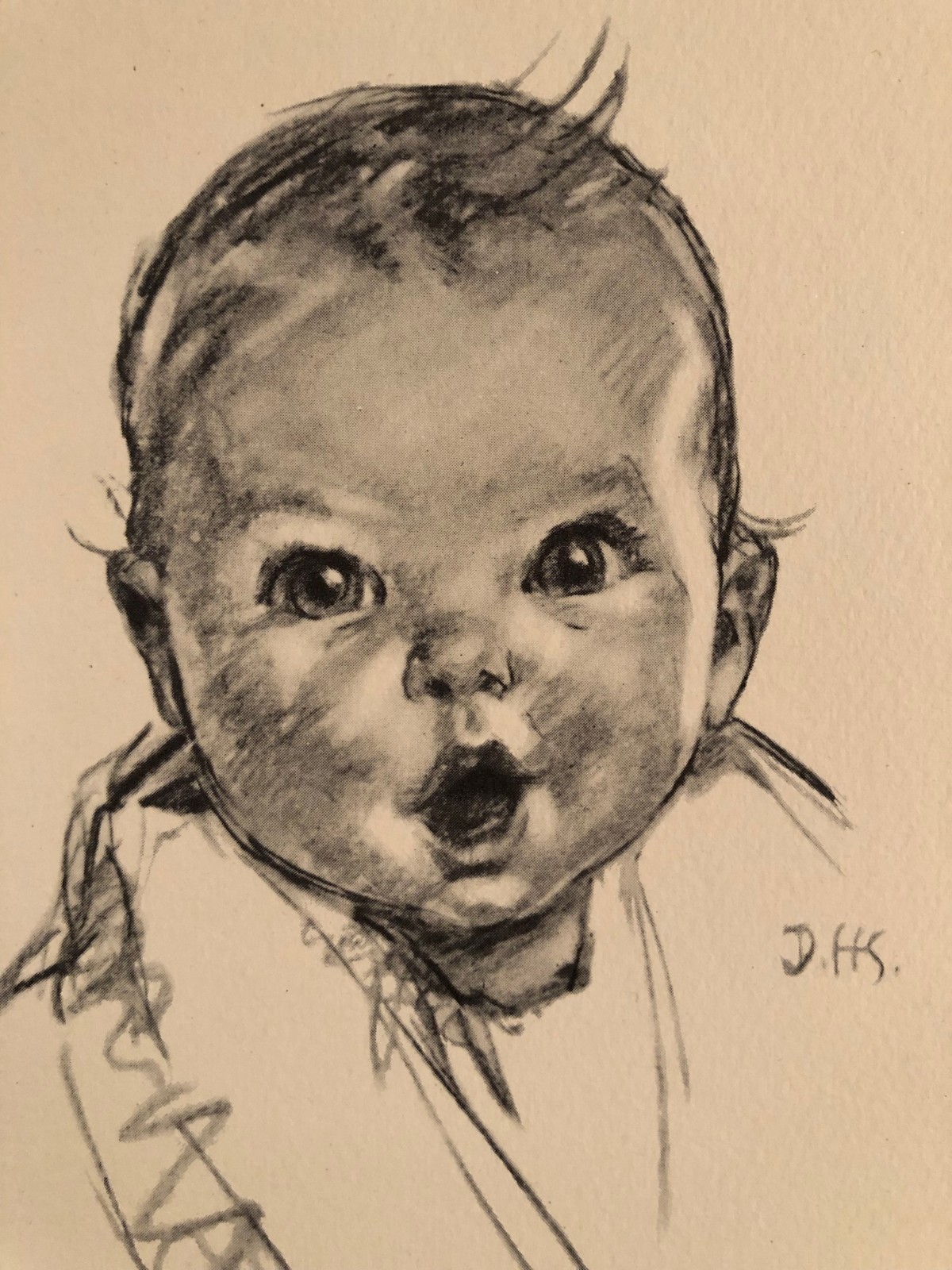 Vintage 1931 GERBER BABY 5×7 Lithograph, unframed