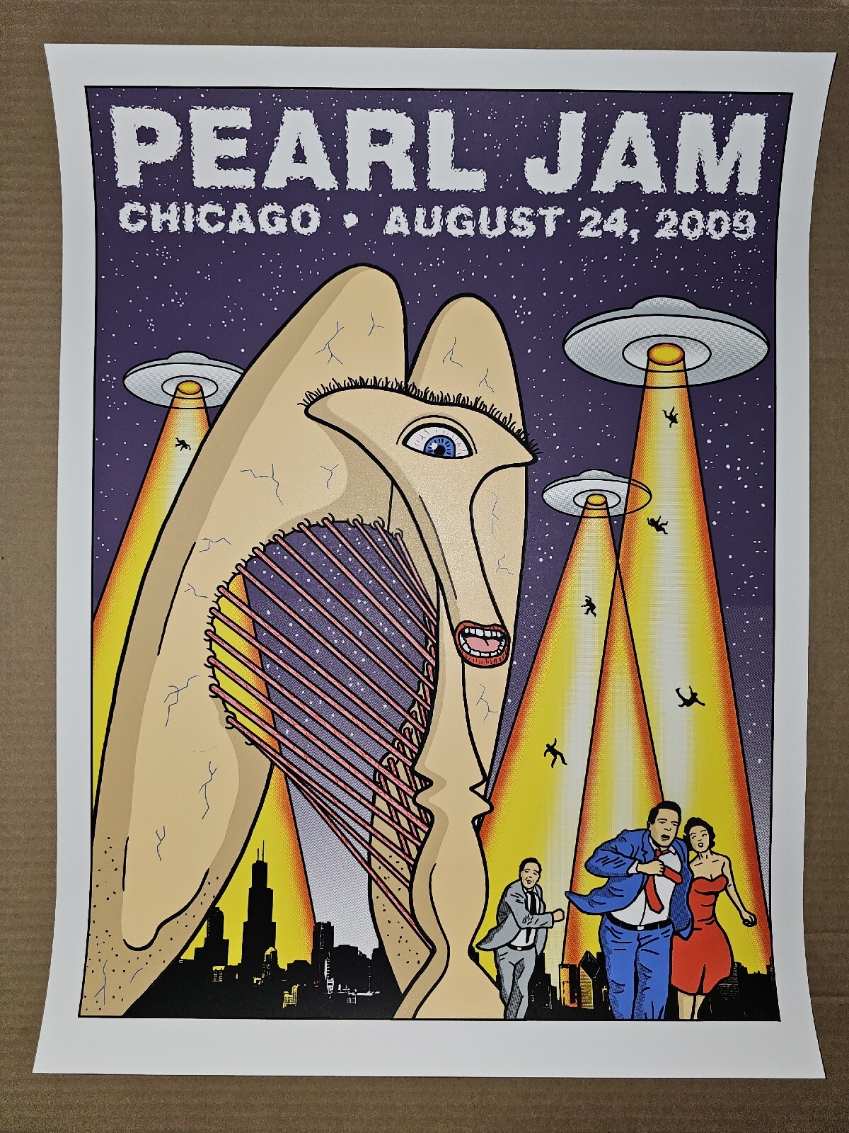 Pearl Jam Chicago, IL 2009 Official Concert Poster Tom Tomorrow Screen Print