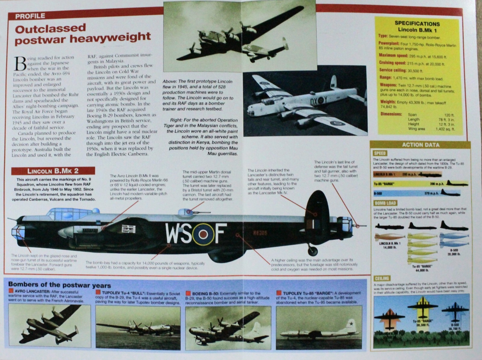Avro Lincoln Picture Brochure Pamphlet Out of Print Aircraft Spec Sheet