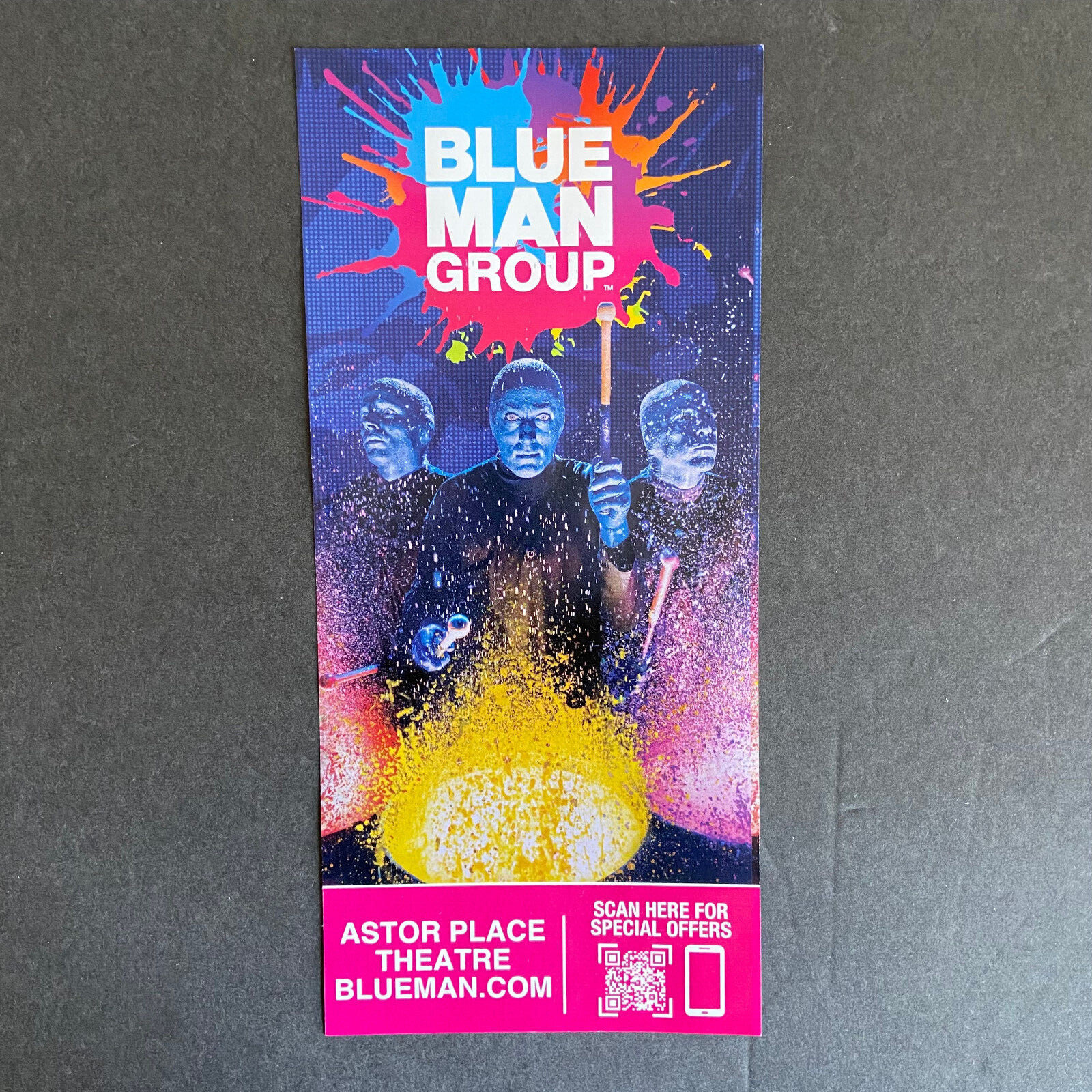Blue Man Group 2022 Ad Flyer Broadway NYC New York City Advertisement Ads