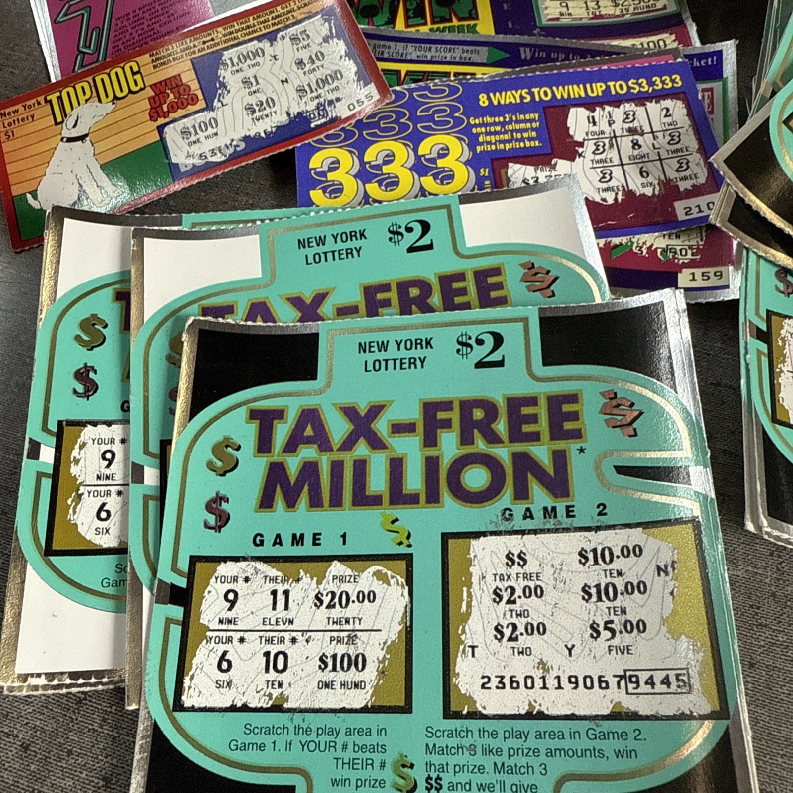 Lot Of 100+ NY Lottery Instant Scratch Off Tickets Vintage Win For Life