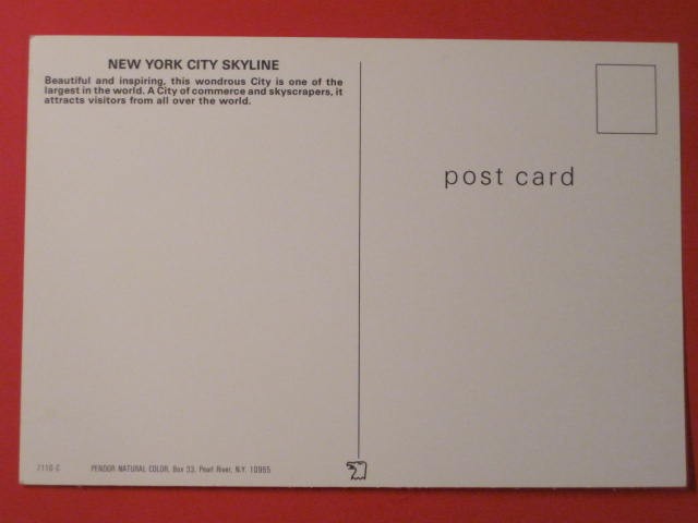 New York City Skyline Postcard – Year unknown