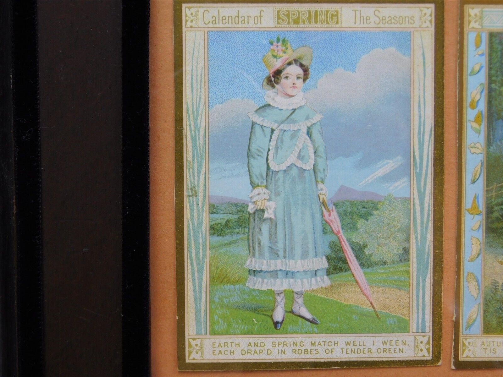 Marcus Ward 1880s Calendar Of The Seasons Victorian Trade Cards Framed