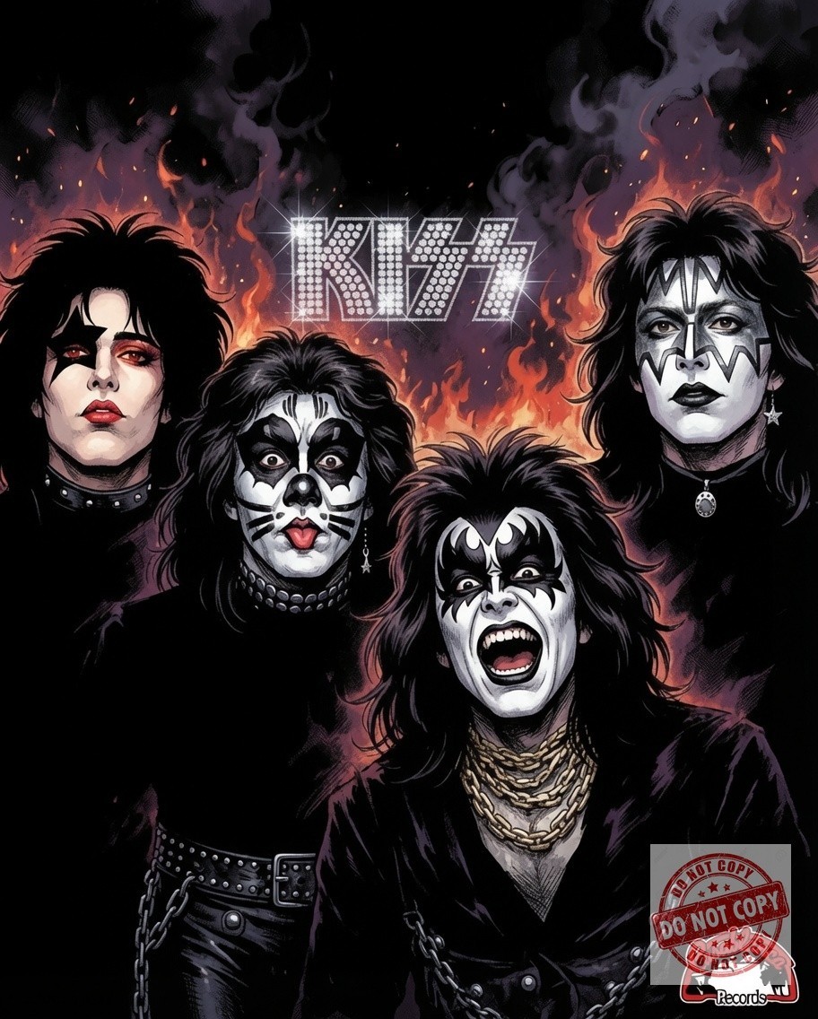 KISS Debut Album Manga Album Cover 8×10 Reprint