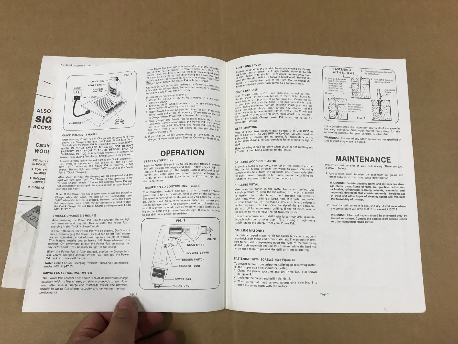 Vintage Sears Craftsman 2-Speed Cordless 3/8″ Drill & Screwdriver Owner’s Manual