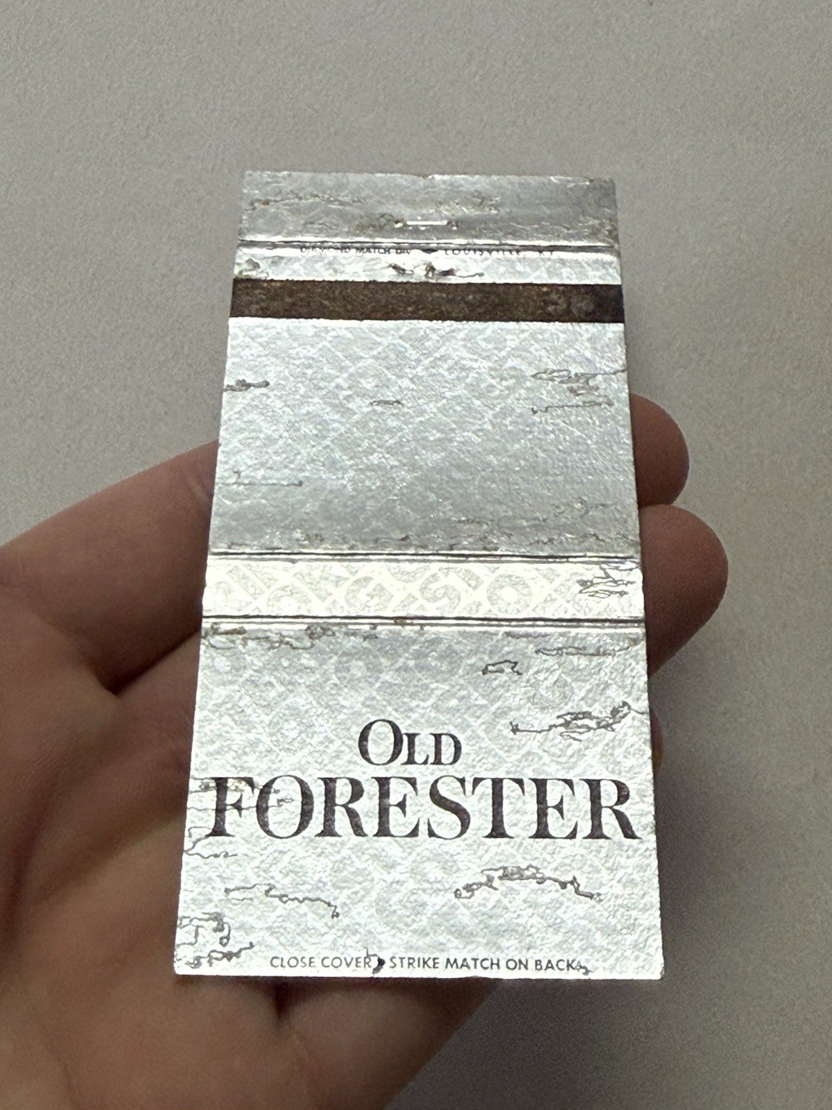 Old Forester Kentucky Straight Bourbon Brown Forman Distillers Matchbook Cover Y