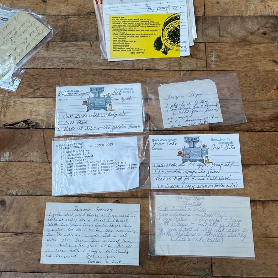 Lot of Vintage Handwritten and Printed Kitchen Recipes & Blank Cards Grandmacore