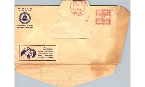 Mountain States Telephone & Telegraph Business Envelope Denver Postmark 1945
