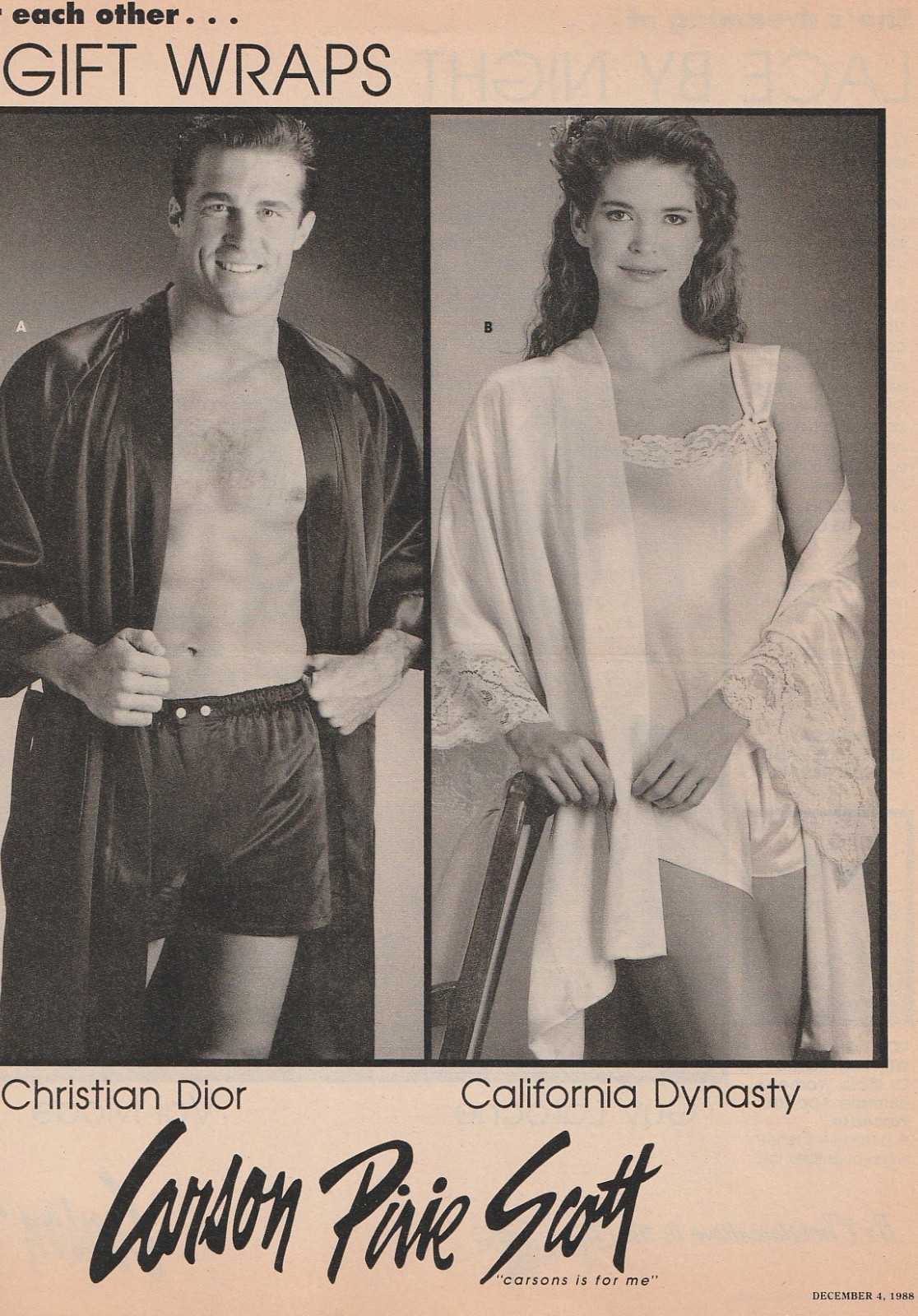 Pretty Woman in Stretchy Teddy Vintage 80’s Lingerie Fashion Photo Ad Clipping
