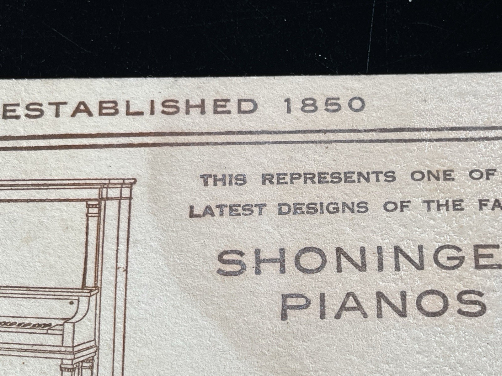 Vintage Shoninger Pianos Grinnell Bros Detroit Michigan Victorian Trade Card
